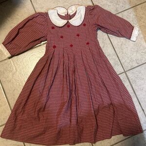 Vintage Strasburg Holiday Dress with Button Down Back - Sleeve missing Button